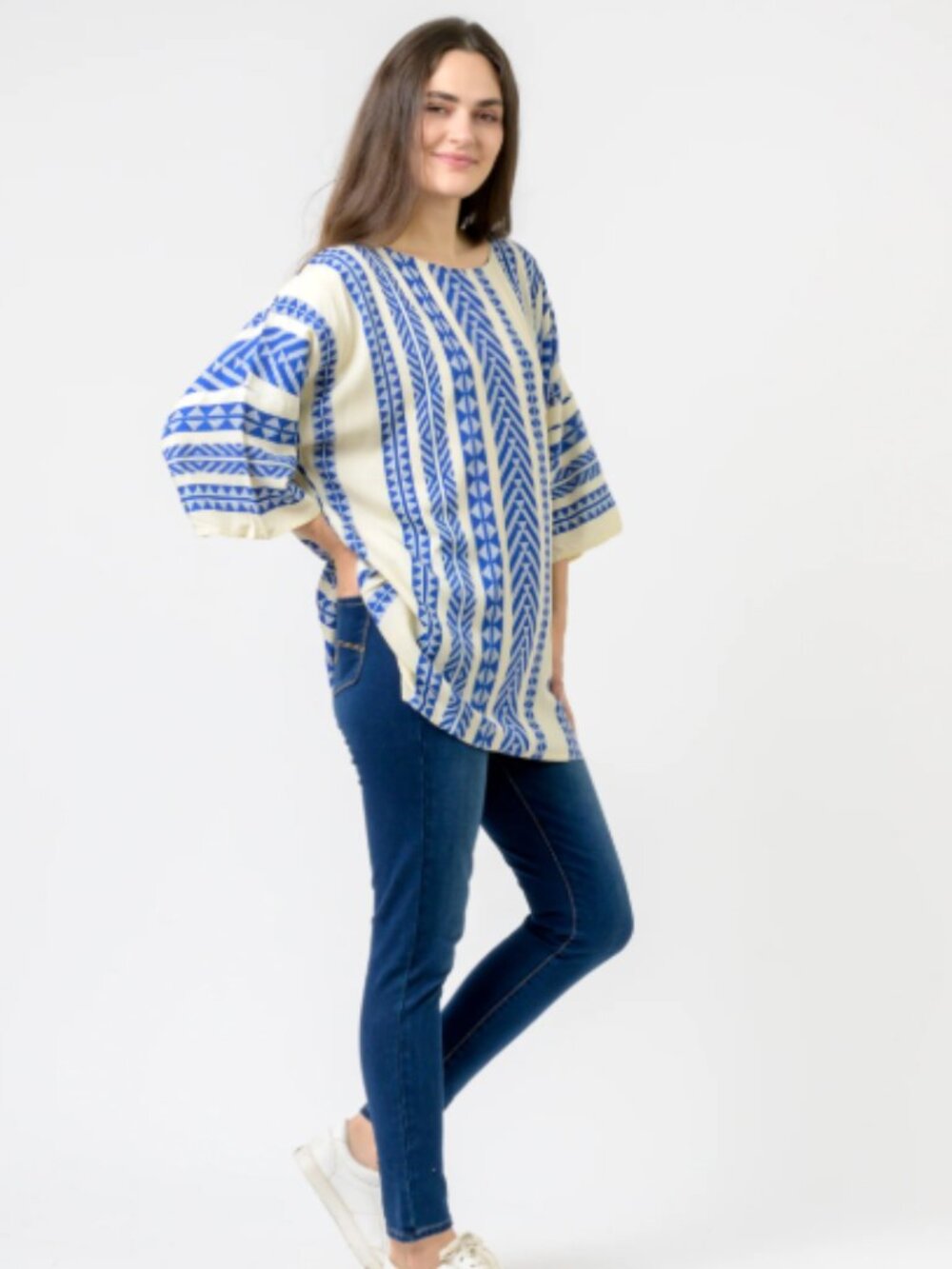 12.) Rhea Aztec Print Top - Picture 2 of 9